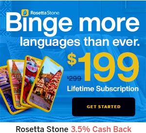 RosettaStone lifetime subscription sale + Rakuten cash back