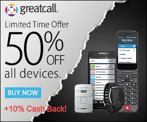 GreatCall cellular sale + Rakuten cash back