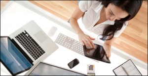 BYOD employee at desk