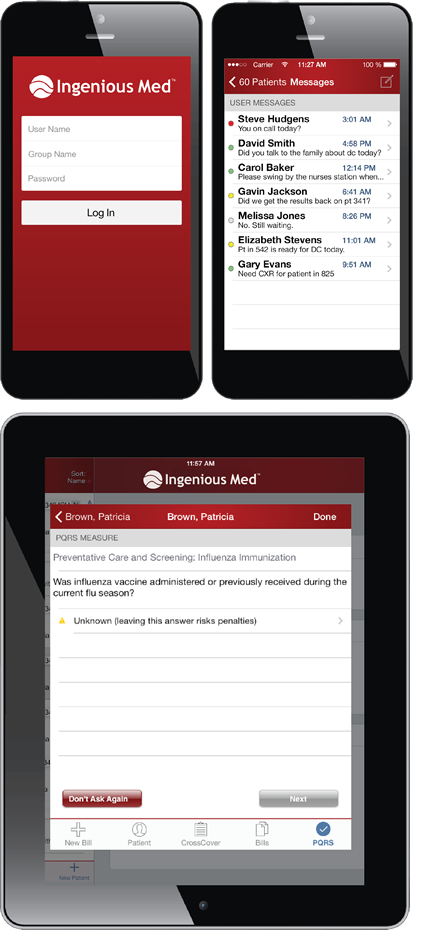 IngeniousMed patient encounter platform iOS