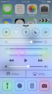 Apple iOS 7 Control Center