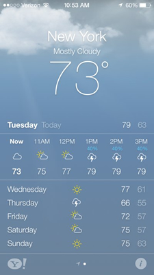 Apple iOS 7 Weather