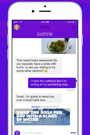 Kumu iPhone fitness app coach chat