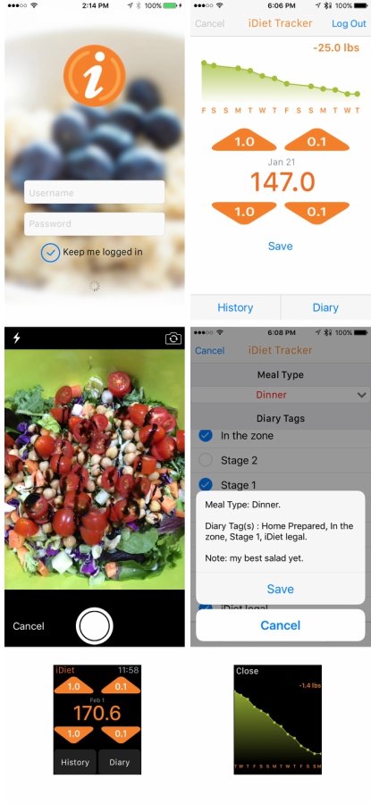 iDiet app screenshots