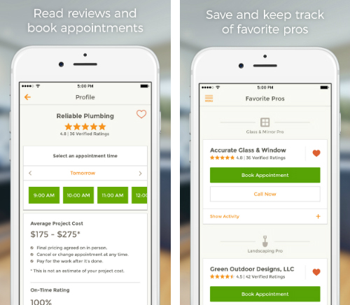 homeadvisor app book and save