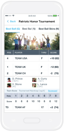 18Birdies golf app live leaderboard