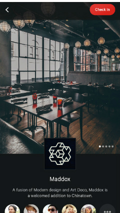 Rooam app restaurant listing