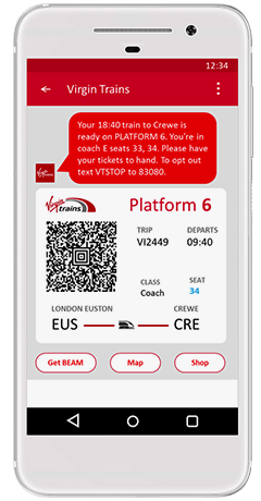 Virgin Trains priority boarding sms updates text alerts