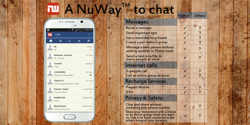 NuWay chat app — Your new, better way of messaging