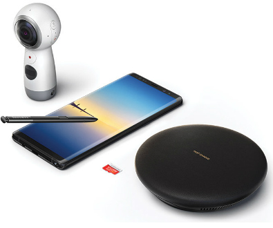 Galaxy Note 8 360 camera wireless charging pad