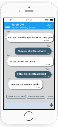 42Gears DeepThought MDM VR chatbot