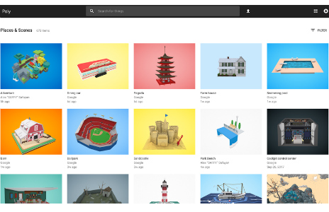 Google Poly 3D objects library launch