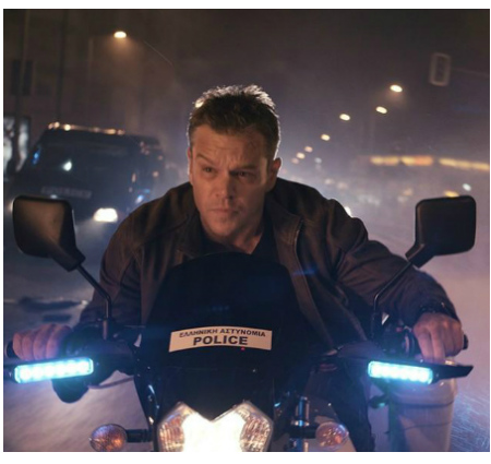 Jason Bourne 2016 motorcycle closeup