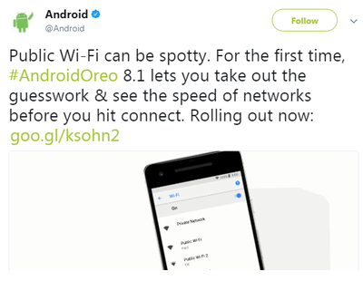 Android wifi speed labels