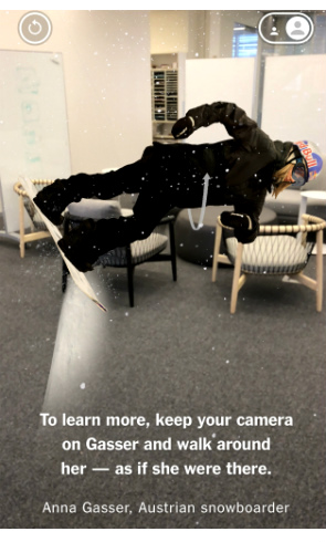 Olympics VR & AR news New York Times AR app