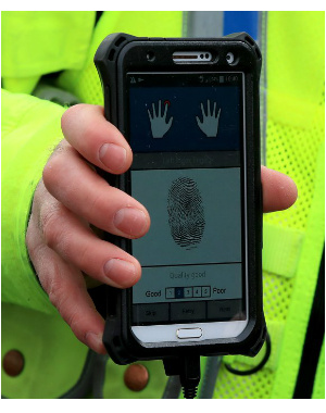 UK police mobile fingerprint scanning app on smartphone