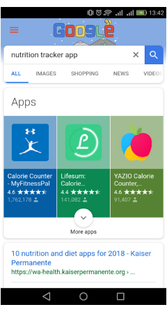 mobile search results universal search Google app suggestions 2018