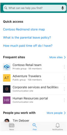 SharePoint app Find feature