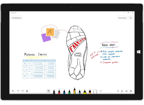 Microsoft Whiteboard app + free Microsoft Teams