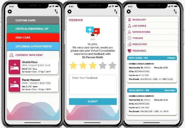 Kameda Arabia YAR mobile healthcare app screenshots